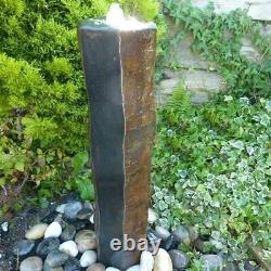 Polished Basalt Column Fountain Garden Water Feature 20x30x70cm