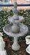 Poly 3 Tier Fountains Stone Wash Garden Water Feature Fountain Ornament Bird