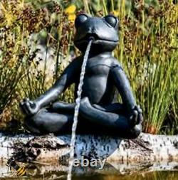 Pond Spitter Yoga Frog Garden Water Fountain Feature Statue Hose New