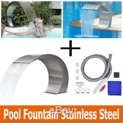 Pool Fountain Garden Waterfall Swimming Pool Water Feature Stainless Steel Silve