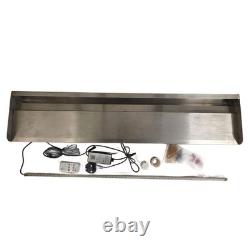 Pool Water Blade Waterfall Fountain LED Light Stainless Steel Garden Spa Wall
