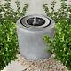Premier Solar Power Outdoor Grey Cylinder Water Fountain Feature Bird Bath