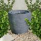 Premier Solar Power Outdoor Grey Vase Water Fountain Feature Garden Bird Bath