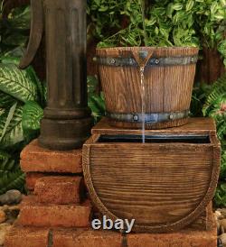 Pump Barrel Water Feature Vintage Style Classic Garden Fountain Outdoor Brick