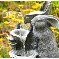 Rabbit Solar Water Fountain LED Solar Water Feature Home Garden Decoration