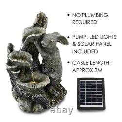 Rabbit Solar Water Fountain LED Solar Water Feature Home Garden Decoration