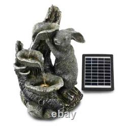 Rabbit Solar Water Fountain LED Solar Water Feature Home Garden Decoration