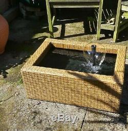 Rattan Garden Water Feature Fountain Surround Indoor/Outdoor Pond Self Contain