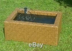 Rattan Garden Water Feature Fountain Surround Indoor/Outdoor Pond Self Contain