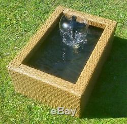 Rattan Garden Water Feature Fountain Surround Indoor/Outdoor Pond Self Contain