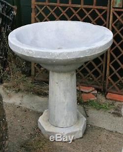 Reclaimed Marble Water Fountain, Font, Pool, Bird Bath, Garden Feature, Design