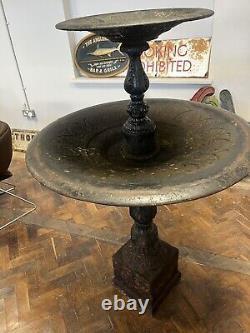 Reclaimed Victorian 2 Tier Cast Iron Water Fountain Garden Feature 57 X 36