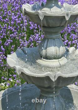 Regal Three Tier Garden Fountain Water Feature 3 Tiered Cascade Outdoor Patio