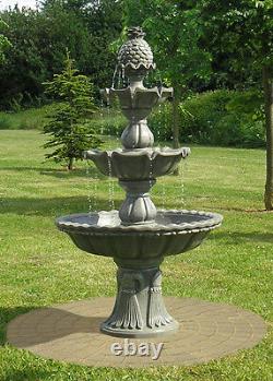 Regal Three Tier Garden Fountain Water Feature 3 Tiered Cascade Outdoor Patio