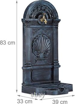 Relaxdays Wall Water Fountain Antique-Style Nostalgic Garden Patio Faucet