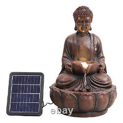 Resin Garden Water Feature Solar Powered Indoor/Outdoor LED Falls Fountain Small