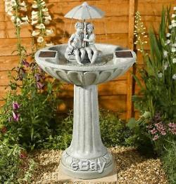 Resin Umbrella Fountain Outdoor Water Feature (Solar Powered) by Smart Garden