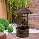 Retro Rustic Wooden Barrel Well Garden Fountain Withpump Garden Outdoor Decor
