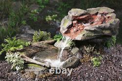 Rock Effect Water Feature Fountain Stone Cascade Waterfall Pool Pond Garden