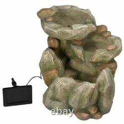 Rock Fall Fountain Garden & Patio Water Feature Solar Powered