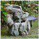 Rock Fall Solar Water Feature Garden Fountain Decorative Patio Centrepiece Resin