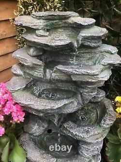 Rock Water Feature, Aber falls garden fountain with lights, solar power, fountain