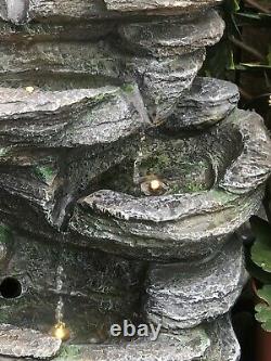 Rock Water Feature, Aber falls garden fountain with lights, solar power, fountain