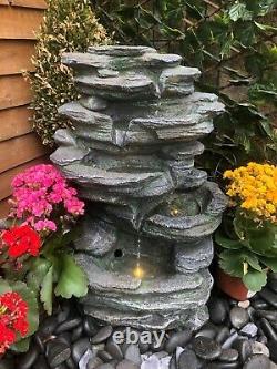 Rock Water Feature, Aber falls garden fountain with lights, solar power, fountain