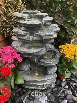 Rock Water Feature, Aber falls garden fountain with lights, solar power, fountain