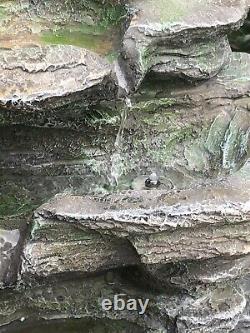 Rock Water Feature, Aber falls garden fountain with lights, solar power, fountain