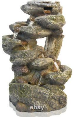 Rock Water Feature Cascade Fountain LED Lights Ambiente 55cm 250LPH Garden