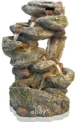 Rock Water Feature Cascade Fountain LED Lights Ambiente 55cm 250LPH Garden