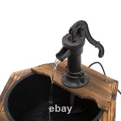 Rustic Fir Wooden Fountain Water Fountain with Pump, Carbonized Color
