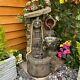 Rustic Jug Traditional Solar Powered Garden Water Feature, Outdoor Fountain