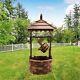 Rustic Wishing Well Fountain With Electric Pump Outdoor Wooden Water Fountain