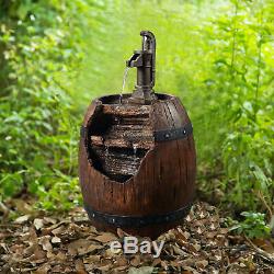 SOLD OUT Peaktop Outdoor Garden Barrell Water Pump Fountain Water Feature 201610