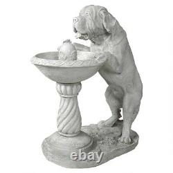 Saint Bernard Yard Garden Bubble Fountain Dog Canine Water Sculpture Statue