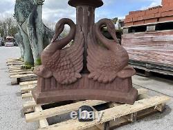 Salvaged Cast Iron Garden Two Tier Water Feature Fountain 90 Tall