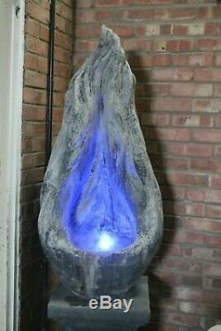 Self Contained Flame Water Fountain Feature Stone Garden Ornament Statue