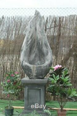 Self Contained Flame Water Fountain Feature Stone Garden Ornament Statue