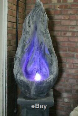 Self Contained Flame Water Fountain Feature Stone Garden Ornament Statue