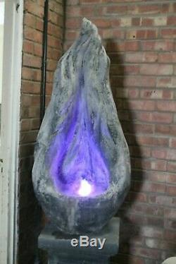 Self Contained Flame Water Fountain Feature Stone Garden Ornament Statue