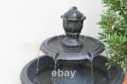 Serenity 2 Tier Water Fountain Self-Contained Polyresin Water Feature 96cm Tall