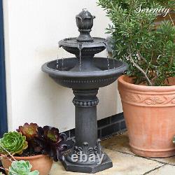 Serenity 2 Tier Water Fountain Self-Contained Polyresin Water Feature 96cm Tall