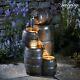 Serenity 5 Barrel Cascading Water Feature Led 60cm Garden Fountain Ornament New