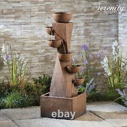 Serenity 6Tier Tower Water Feature Self Contained Garden Bowl Fountain 1.07m NEW