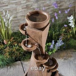 Serenity 6Tier Tower Water Feature Self Contained Garden Bowl Fountain 1.07m NEW