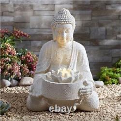 Serenity Buddha Garden Water Feature Fountain LED Self Contained 40cm Ornament