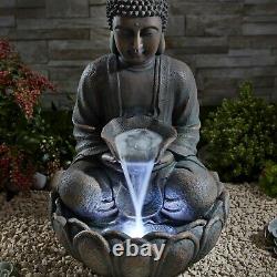 Serenity Buddha Garden Water Feature Fountain LED Self Contained 55cm Bronze NEW