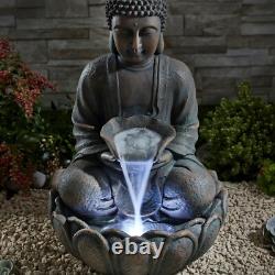 Serenity Buddha Garden Water Feature Fountain LED Self Contained 55cm Bronze NEW